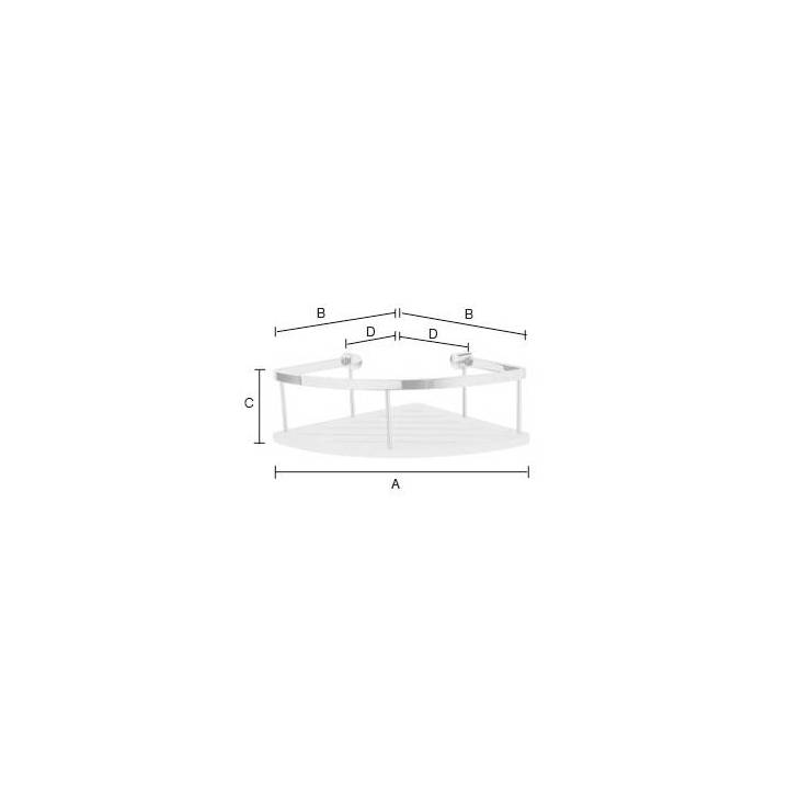 mensola a parete per doccia ad angolo